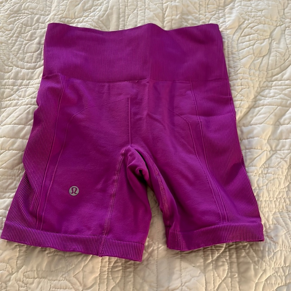 Purple Lulu lemon running shorts